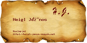 Heigl János névjegykártya