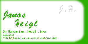 janos heigl business card